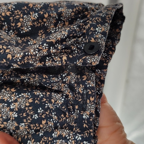 Universal Thread Peasant Blouse XXL Partial Button Down Long Sleeve Gray Peach - Picture 8 of 9